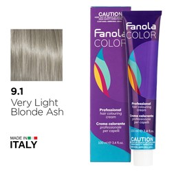 Fanola Color Hair Colour 9.1 Very Light Blonde Ash