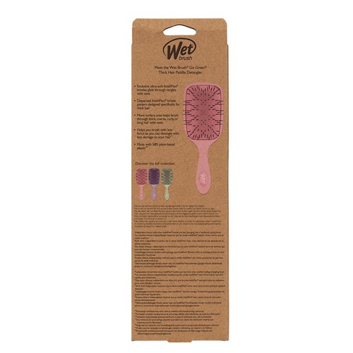 WetBrush Go Green Thick Hair Paddle Detangler Pink