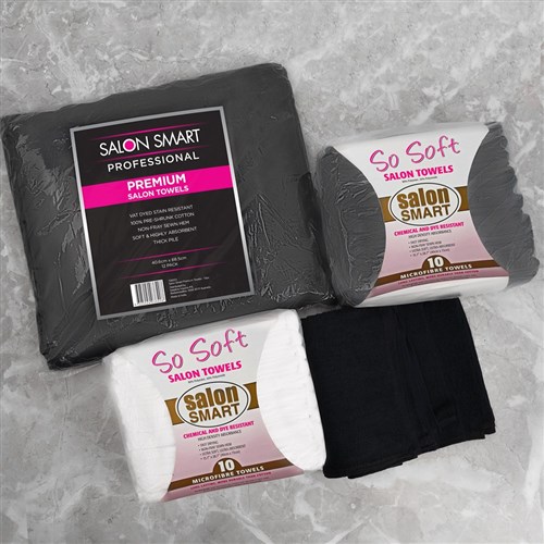 Salon Smart So Soft Microfibre Salon Towels - Black, 10pk