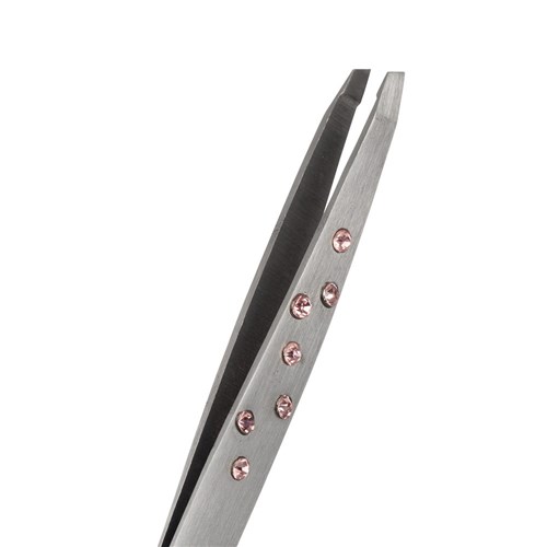 BeautyPRO Dazzle Me Pink Crystal Slant Tweezer