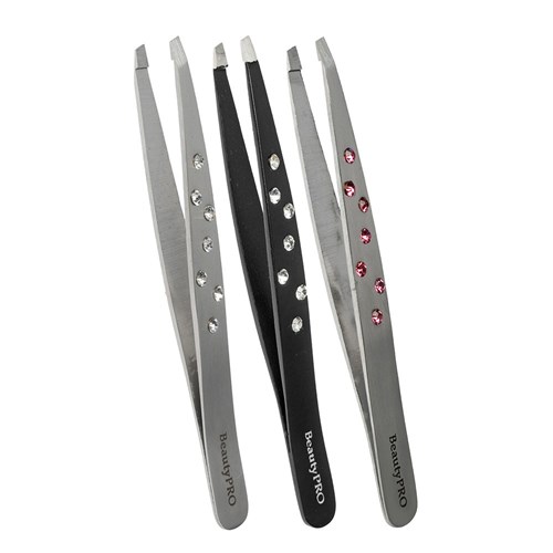 BeautyPRO Dazzle Me White Crystal Slant Tweezer