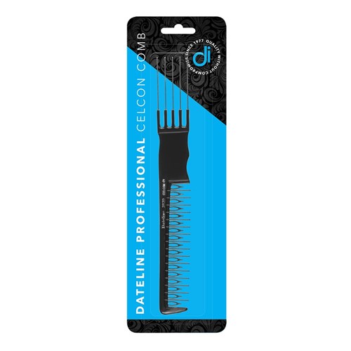 Dateline Professional Black Celcon 3839 Metal Teasing Comb