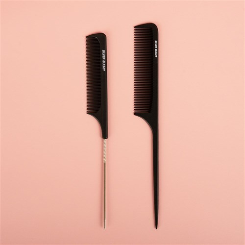 Silver Bullet Carbon Metal Tail Comb