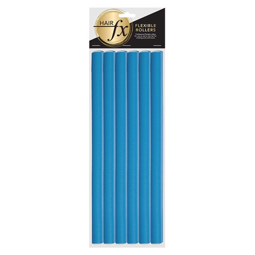Hair FX Long Flexible Hair Rollers Blue 12pk