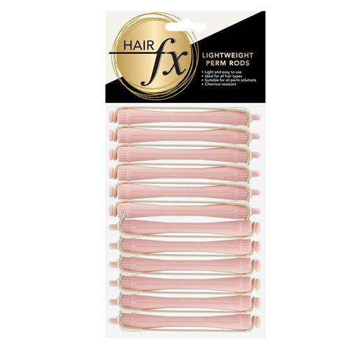 Hair FX Lightweight Perm Rods 12pk Pink