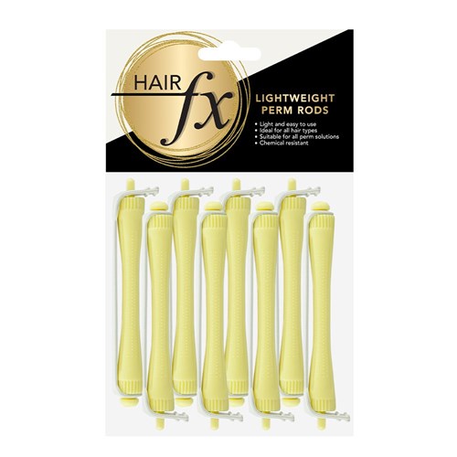 Hair FX Lightweight Perm Rods 8pk Yellow