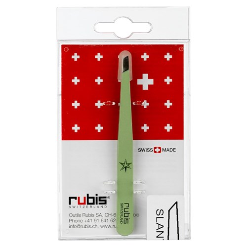 Rubis Slant Tweezer Metallic Star Green