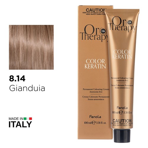 Fanola Oro Therapy Color Keratin Hair Colour 8.14 Gianduia