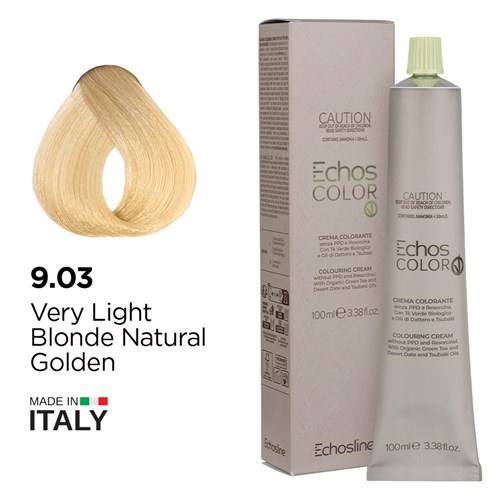 Echos Color Vegan Hair Colour 9.03 Very Light Blonde Natural Golden