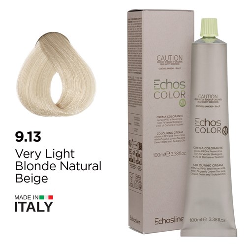 Echos Color Vegan Hair Colour 9.13 Very Light Blonde Natural Beige